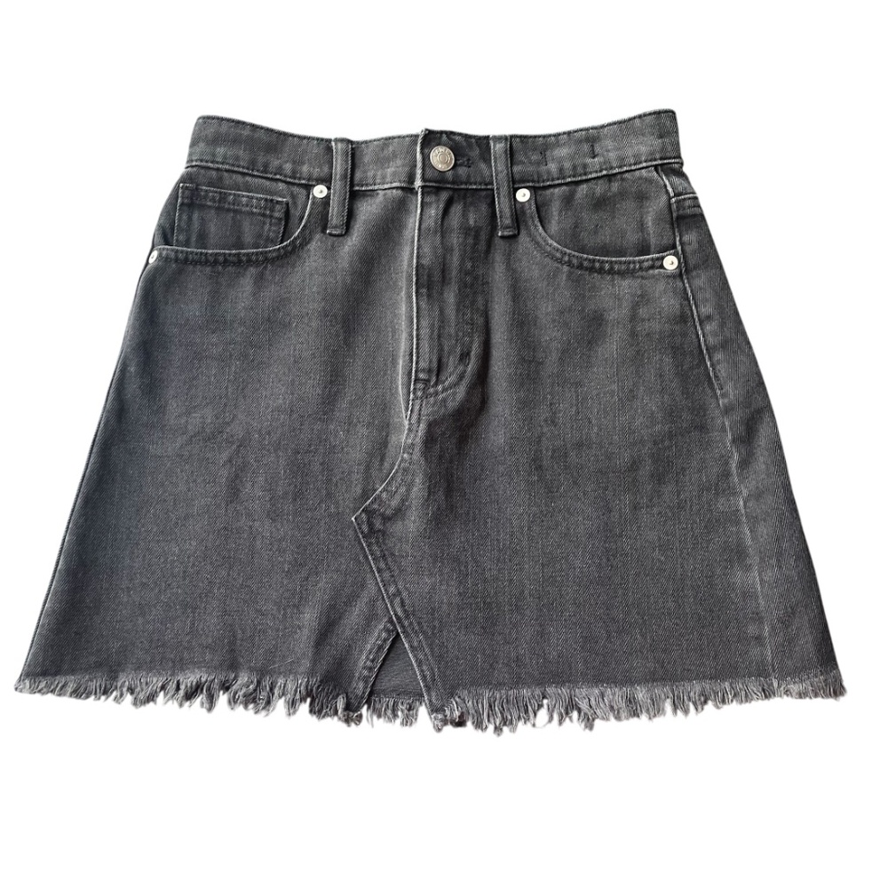 NWT Madewell Rigid Denim Cutout A-Line Mini Skirt Women's size 23 XXS 000 K4918